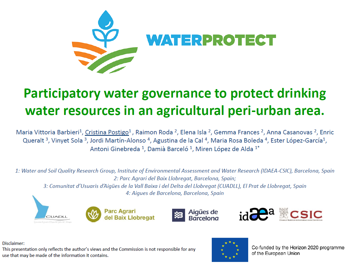 Presentation of WaterProtect progess at EWRA 2019 in Madrid